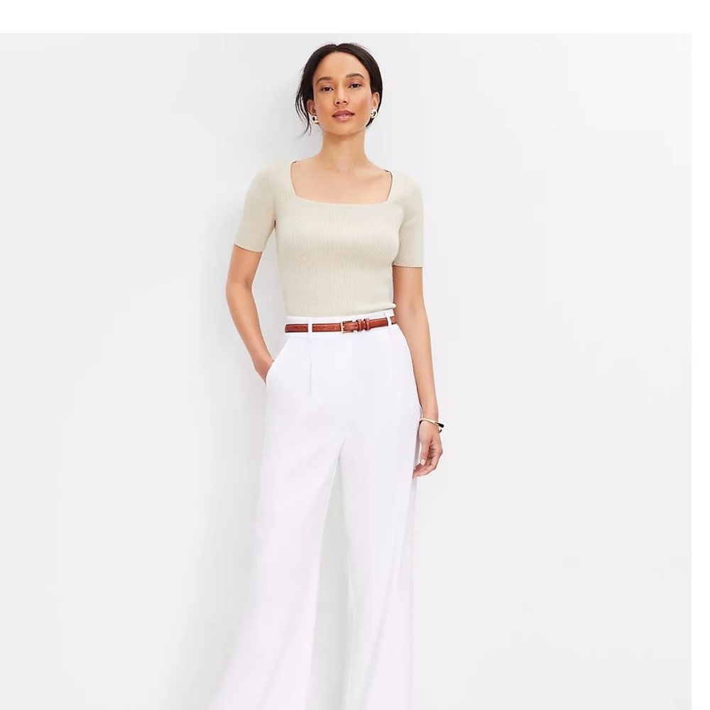 LOFT Peyton Trouser Pants in Linen Blend